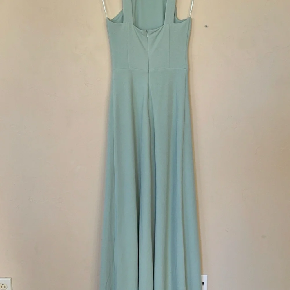 Birdy Grey Sage Green Halter Neck Maxi Dress NWT Size XS Bridesmaid Formal Slit